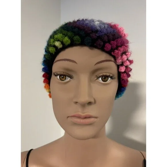La Vicunita Peru Baby Alpaca Rainbow Color Knit Ski Winter Headband One Size NWT - Picture 2 of 5